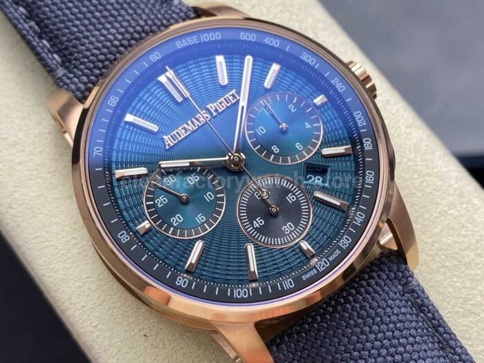 OMF Factory Audemars Piguet Code 11.59 26393OROOA348KB01 41mm Rose Gold Canvas Strap 4 Super Clone Watch,Clean Factory Watch