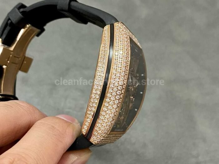 RMS Factory Franck Muller Vanguard Tourbillon V 45 T D NR 44mm DiamondRose Gold R 7 Super Clone Watch,Clean Factory Watch