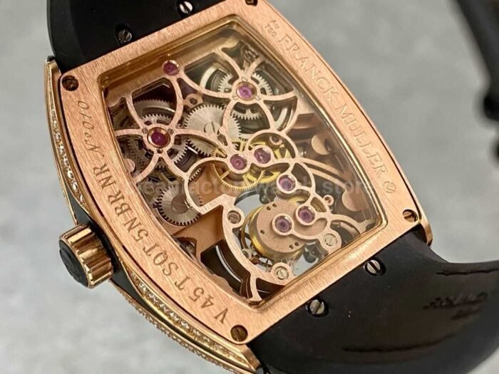 RMS Factory Franck Muller Vanguard Tourbillon V 45 T D NR 44mm DiamondRose Gold R Super Clone Watch,Clean Factory Watch