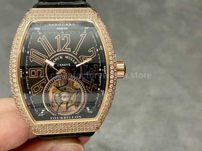 RMS Factory Franck Muller Vanguard Tourbillon V 45 T D NR 44mm DiamondRose Gold R 8 Super Clone Watch,Clean Factory Watch