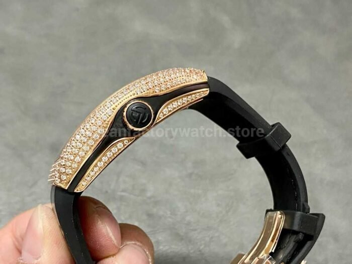 RMS Factory Franck Muller Vanguard Tourbillon V 45 T D NR 44mm DiamondRose Gold Rub 1 Super Clone Watch,Clean Factory Watch