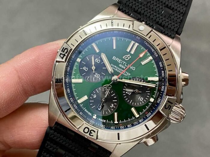 TF Factory Breitling Chronomat 42 AB01343A1L1A1 42mm Steel Rubber Strap Green Dial 6 Super Clone Watch,Clean Factory Watch