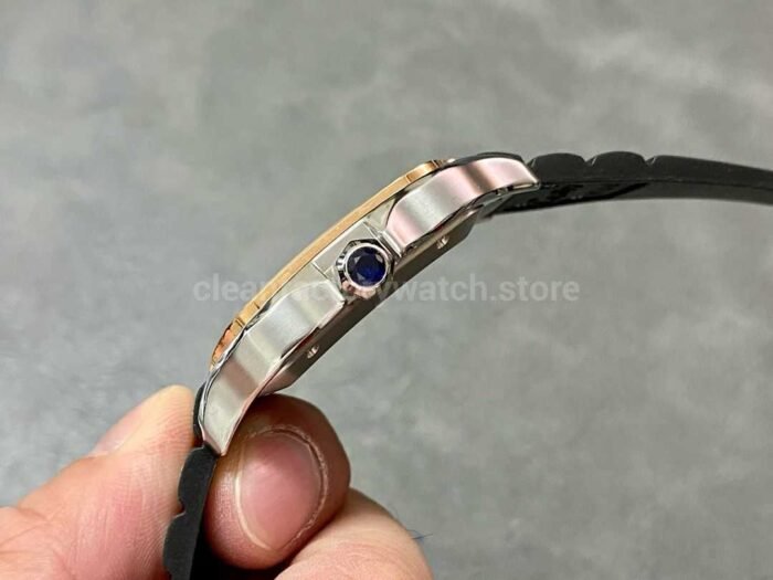 THB Factory Cartier Santos W2SA0009 39.8mm Steel Rubber Strap Roman Numerals Silver Dial 7 Super Clone Watch,Clean Factory Watch