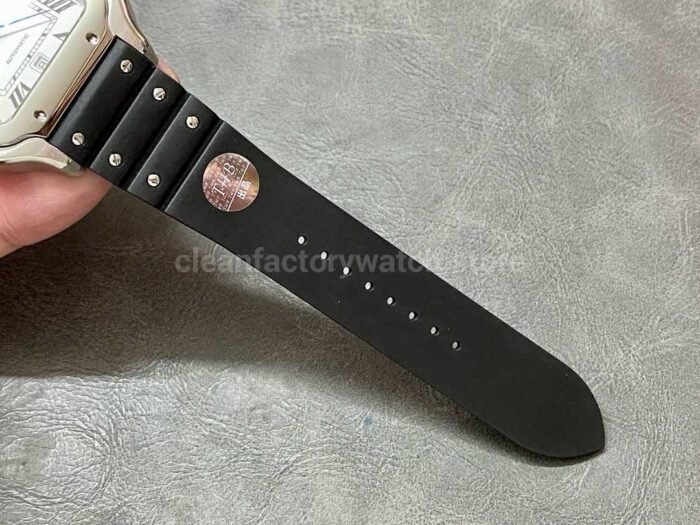 THB Factory Cartier Santos WSSA0018 39.8mm Steel Rubber Strap Roman Numerals Silver Dial 3 Super Clone Watch,Clean Factory Watch