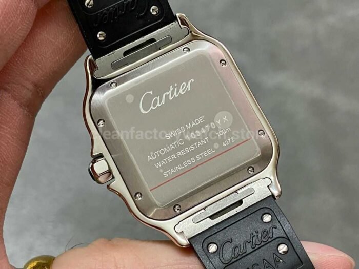 THB Factory Cartier Santos WSSA0018 39.8mm Steel Rubber Strap Roman Numerals Silver Dial 4 Super Clone Watch,Clean Factory Watch