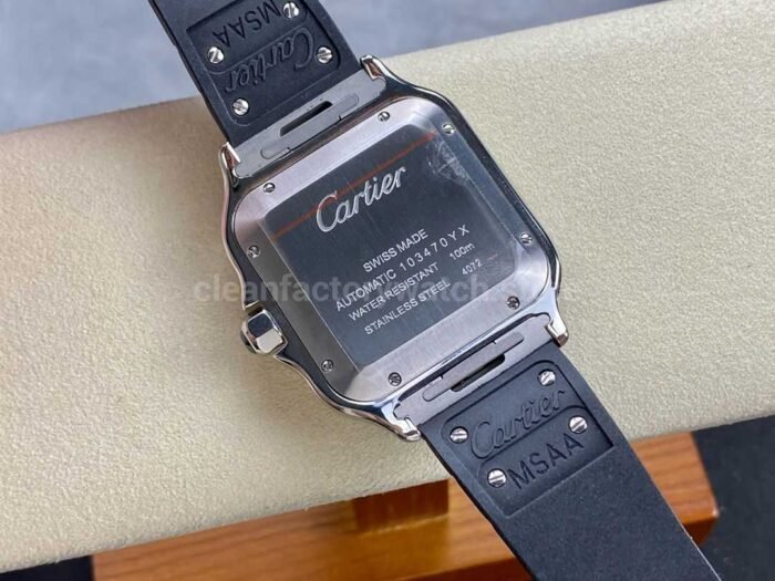 THB Factory Cartier Santos WSSA0037 39.8mm Steel Rubber Strap Roman Numerals Grey Dial 9 Super Clone Watch,Clean Factory Watch