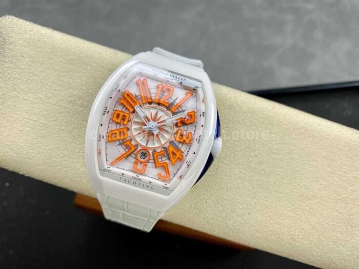 Tplus Factory Franck Muller V45 Yacht Limited Edition 45mm White Ceramic Ru Super Clone Watch,Clean Factory Watch