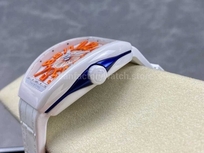 Tplus Factory Franck Muller V45 Yacht Limited Edition 45mm White Ceramic Ru 8 Super Clone Watch,Clean Factory Watch