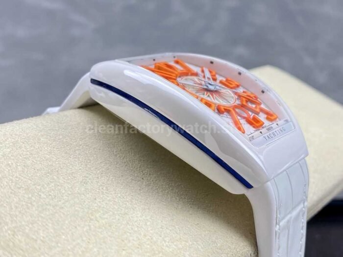 Tplus Factory Franck Muller V45 Yacht Limited Edition 45mm White Ceramic Rubb 1 Super Clone Watch,Clean Factory Watch