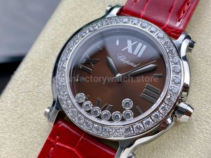 YF Factory Chopard Happy Sport 278475 36mm Steel Leather Strap Roman Numerals Brown Dial - Image 3