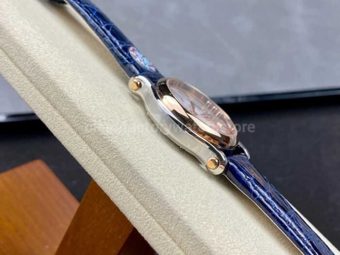 YF Factory Chopard Happy Sport 278590-6001 30mm Rose Gold Bezel,Steel Blue Leather Strap Roman Numerals White Dial - Image 5