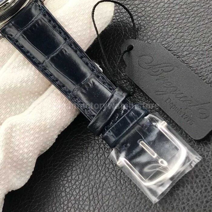 ZF Factory Breguet Tradition 7597BB GY 9WU 40mm White Gold Leather Strap Roman Numerals Blue Dial 6 Super Clone Watch,Clean Factory Watch
