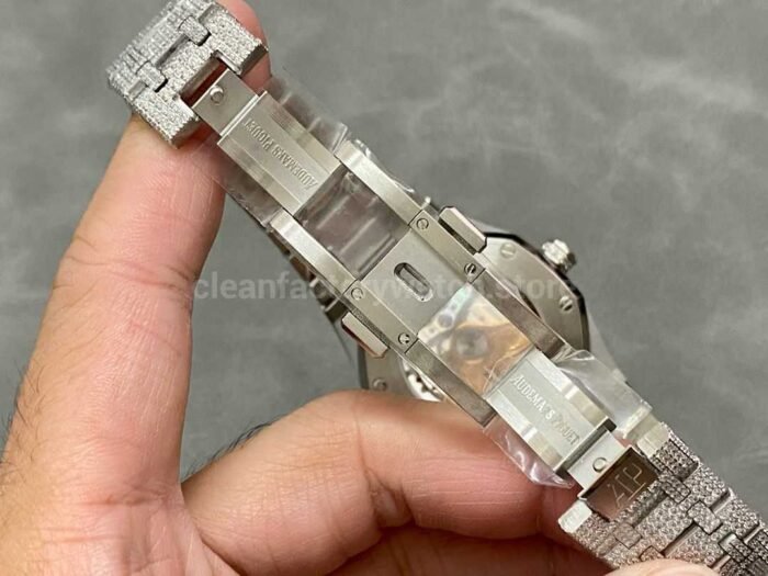 AMG Factory Audemars Piguet Royal Oak Selfwinding 15400 41mm Full DiamondSteel，Diamond Dial 1 6 Super Clone Watch,Clean Factory Watch