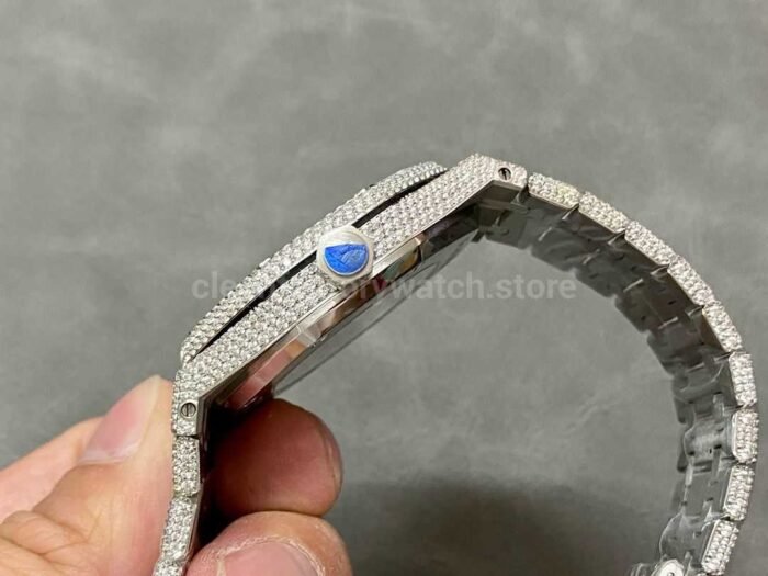 AMG Factory Audemars Piguet Royal Oak Selfwinding 15400 41mm Full DiamondSteel，Diamond Dial 1 Super Clone Watch,Clean Factory Watch