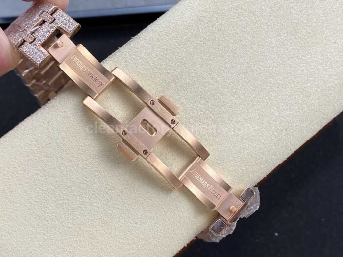 AMG Factory Audemars Piguet Royal Oak Selfwinding 15400 41mm Full Rose Gold Diamond， Diamond Dial - Image 9