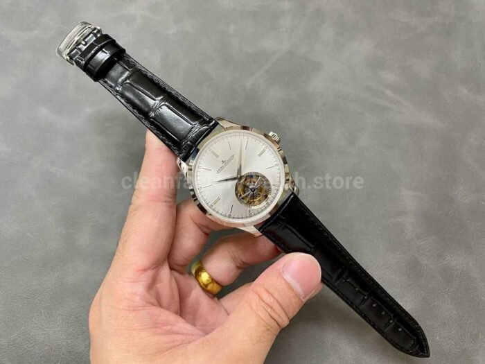 AX Factory Jaeger-LeCoultre Master Ultra Thin Tourbillion JLQ1323420 42mm Steel Leather Strap Silver Dial - Image 4