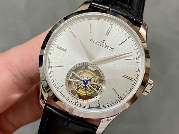 AX Factory Jaeger-LeCoultre Master Ultra Thin Tourbillion JLQ1323420 42mm Steel Leather Strap Silver Dial - Image 3