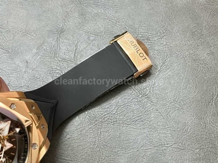 BBF Factory Hublot Big Bang Sang Bleu II 45mm 418.OX.1108.RX.MXM19 Rose Gold Black Rubber Strap Black Skeletonized Dial - Image 8