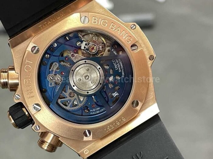 BBF Factory Hublot Big Bang Unico 441.OL .5181.RX 42mm Rose Gold Rubber Strap Skeletonized Blue Dia 3 Super Clone Watch,Clean Factory Watch