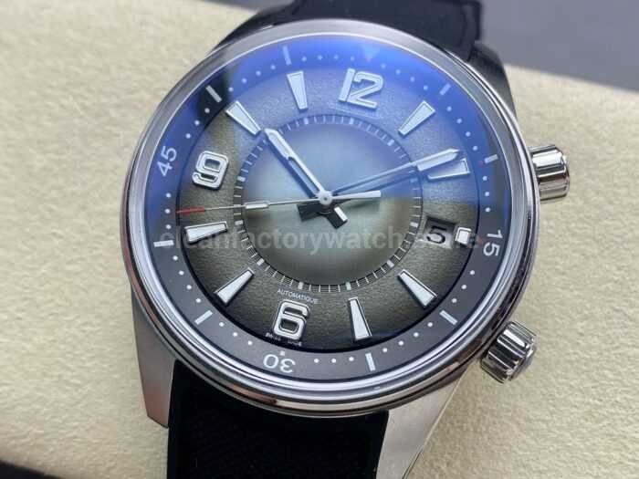 BLS Factory Jaeger LeCoultre Polaris Date Q906863J 42mm Steel Rubber Strap Arabic Numerals Gree 6 Super Clone Watch,Clean Factory Watch