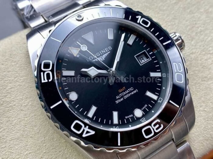 GR Factory Longines HydroConquest GMT L3.790.4.56.6 41mm Full Steel Black Dial - Image 2