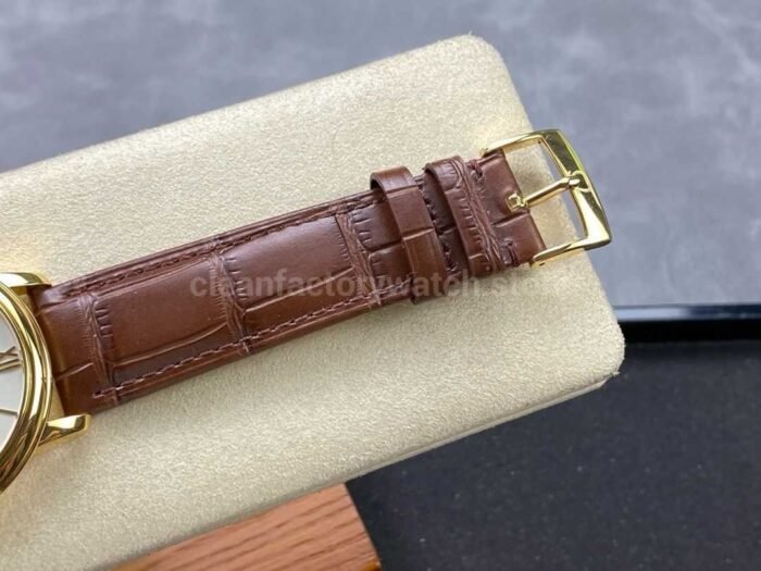 GT Factory Omega De Ville Prestige 424.53.40.20.02.002 39.5mm Gold Leather Strap Gold Roman Number 5 Super Clone Watch,Clean Factory Watch