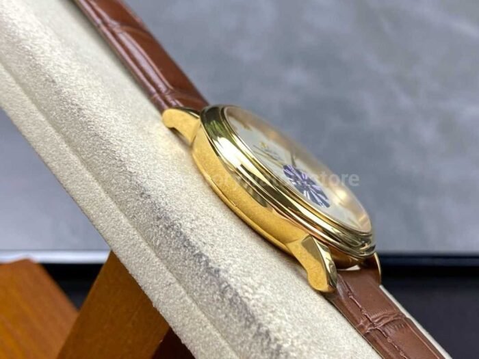 GT Factory Omega De Ville Prestige 424.53.40.20.02.002 39.5mm Gold Leather Strap Gold Roman Number 8 Super Clone Watch,Clean Factory Watch