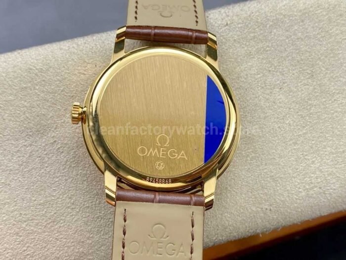 GT Factory Omega De Ville Prestige 424.53.40.20.02.002 39.5mm Gold Leather Strap Gold Roman Number 9 Super Clone Watch,Clean Factory Watch