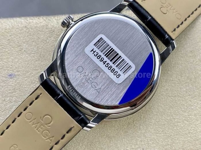 GT Factory Omega De Ville Prestige 424.53.40.20.04.001 39.5mm Steel Leather Strap Blue Roman Number Silver Dial - Image 7