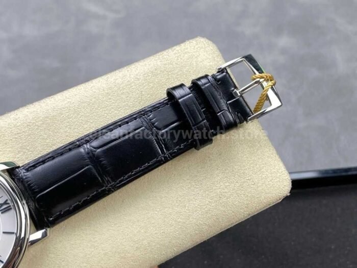 GT Factory Omega De Ville Prestige 424.53.40.20.04.001 39.5mm Steel Leather Strap Blue Roman Number Silver Dial - Image 9