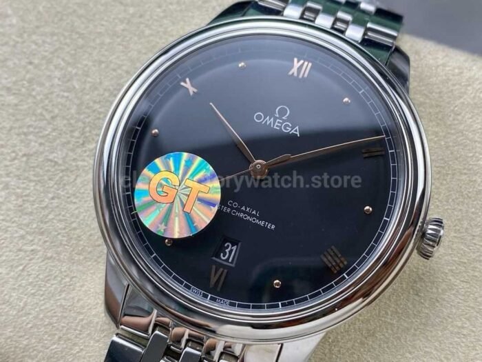 GT Factory Omega De Ville Prestige 434.10.40.20.01.001 40mm Full Steel，Rose Gold PointRoman Numbe 4 Super Clone Watch,Clean Factory Watch