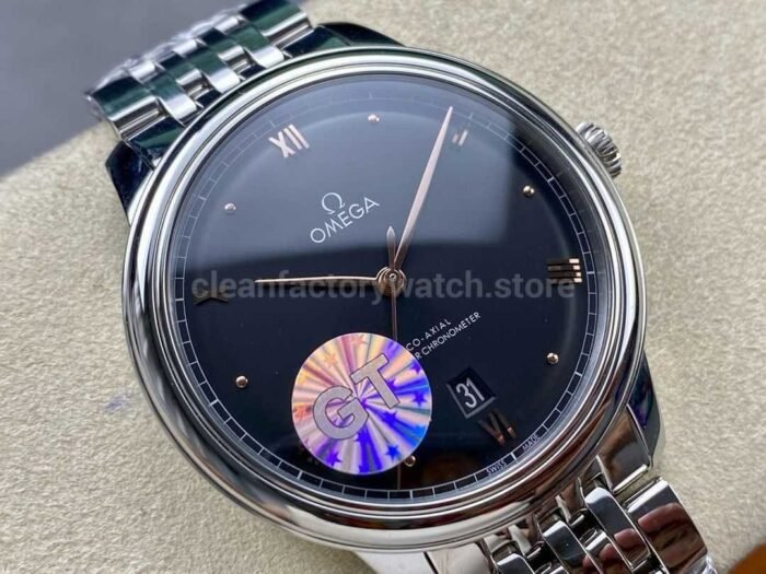 GT Factory Omega De Ville Prestige 434.10.40.20.01.001 40mm Full Steel，Rose Gold PointRoman Numbe 7 Super Clone Watch,Clean Factory Watch