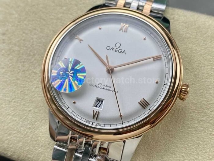 GT Factory Omega De Ville Prestige 434.20.40.20.02.001 40mm Half Rose Gold Steel，Rose Go 6 Super Clone Watch,Clean Factory Watch