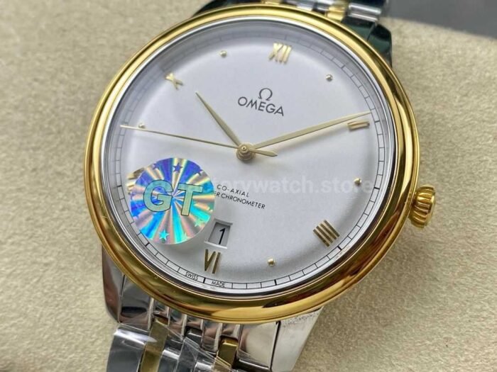 GT Factory Omega De Ville Prestige 434.20.40.20.02.002 40mm Half Gold Steel，Gold PointRoman Numb 3 Super Clone Watch,Clean Factory Watch