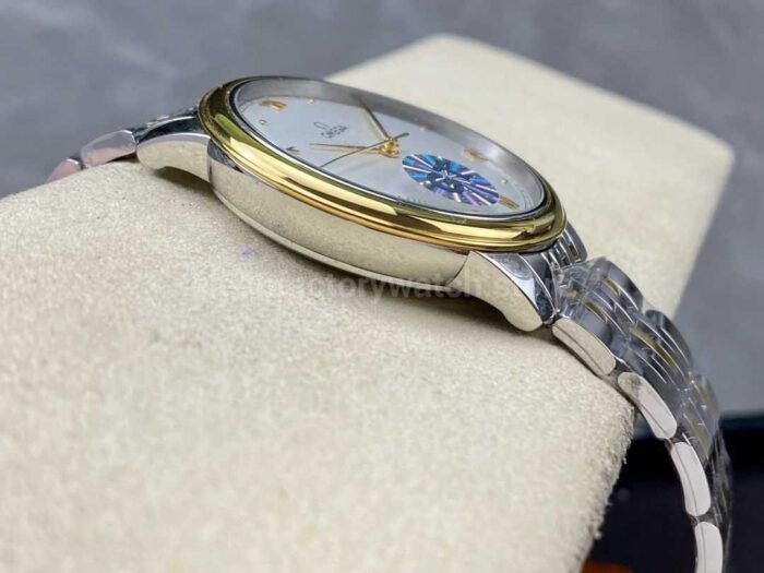 GT Factory Omega De Ville Prestige 434.20.40.20.02.002 40mm Half Gold Steel，Gold PointRoman Numb 7 Super Clone Watch,Clean Factory Watch