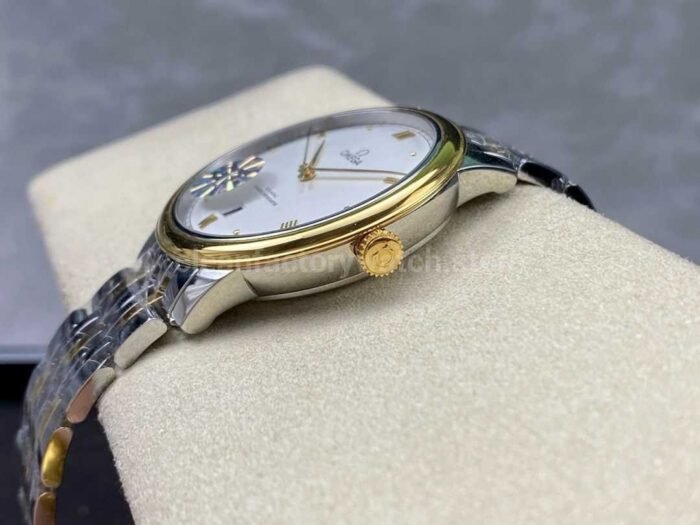 GT Factory Omega De Ville Prestige 434.20.40.20.02.002 40mm Half Gold Steel，Gold PointRoman Numb Super Clone Watch,Clean Factory Watch