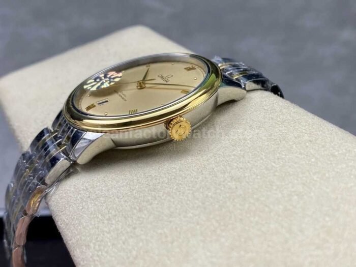 GT Factory Omega De Ville Prestige 434.20.40.20.08.001 40mm Half Gold Steel，Gold PointRoman N 7 Super Clone Watch,Clean Factory Watch