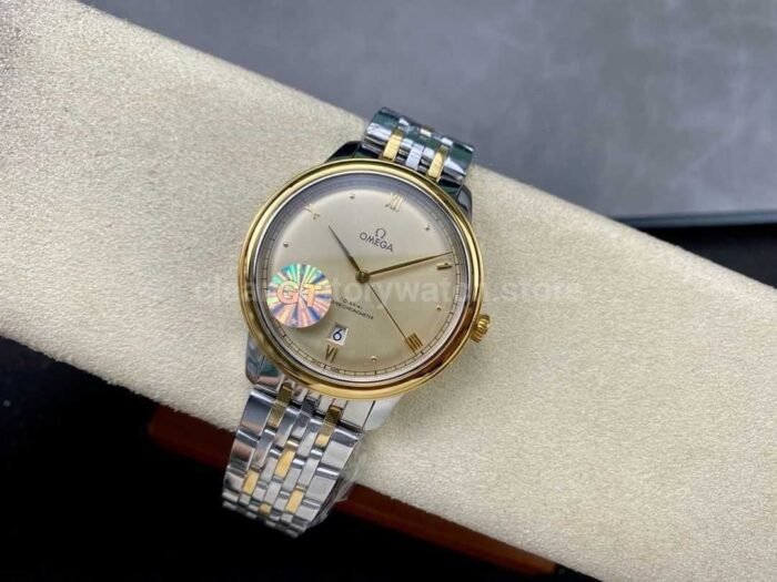 GT Factory Omega De Ville Prestige 434.20.40.20.08.001 40mm Half Gold Steel，Gold PointRoman N 9 Super Clone Watch,Clean Factory Watch