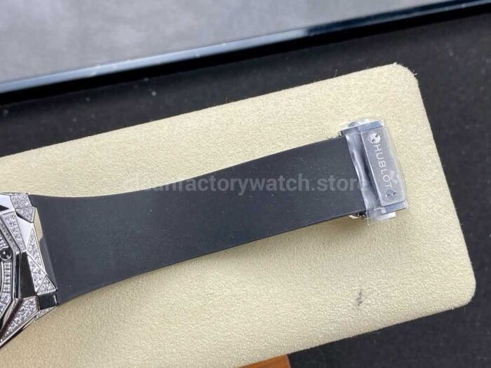 HB Factory Hublot Classic Fusion 550.NS.1800.RX.1804.ORL19 40mm Diamond Steel Black Rubber Strap Black Dial - Image 8