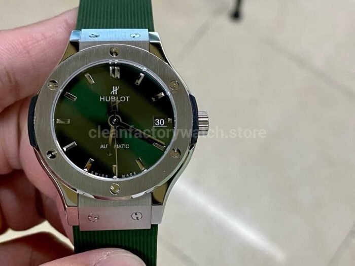 HB Factory Hublot Classic Fusion 565.NX .8970.RX 38mm Rubber Strap Green Dial 4 Super Clone Watch,Clean Factory Watch