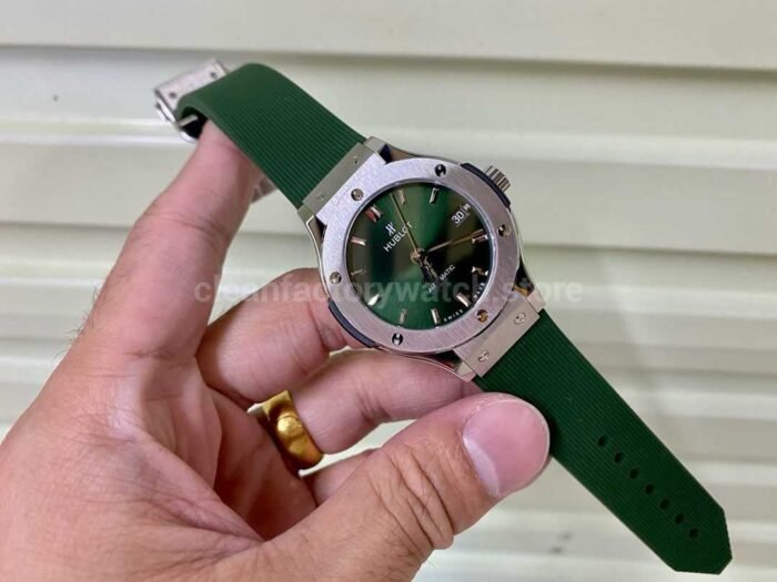 HB Factory Hublot Classic Fusion 565.NX .8970.RX 38mm Rubber Strap Green Dial 7 Super Clone Watch,Clean Factory Watch