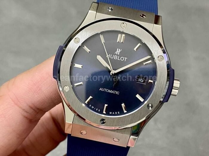 HB Factory Hublot Classic Fusion Blue 542.NX .7170.RX 42mm Rubber Strap Blue Dial 5 Super Clone Watch,Clean Factory Watch
