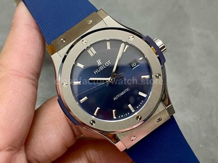 HB Factory Hublot Classic Fusion Blue 542.NX .7170.RX 42mm Rubber Strap Blue Dial 8 Super Clone Watch,Clean Factory Watch