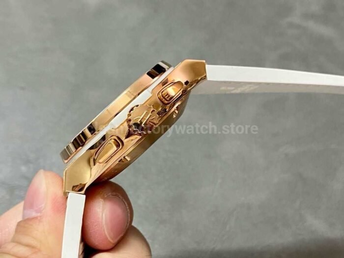 HB Factory Hublot Classic Fusion Chronograph 45mm Rose Gold Leather Strap White Dial - Image 6