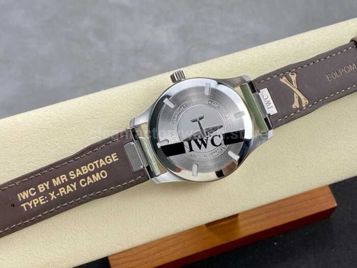 M+Factory IWC Pilot Mark IW328201 40mm Steel Brown Leather Strap Arabic Numerals Black Dial - Image 7