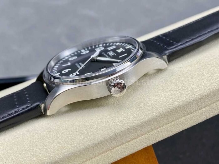 MFactory IWC Pilot Mark IW328201 40mm Steel Leather Strap Arabic Numerals Black Dial 1 Super Clone Watch,Clean Factory Watch