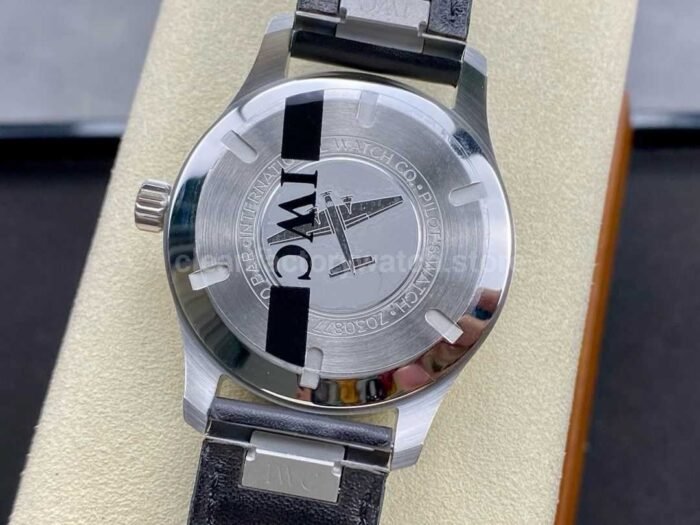 MFactory IWC Pilot Mark IW328201 40mm Steel Leather Strap Arabic Numerals Black Dial 4 Super Clone Watch,Clean Factory Watch