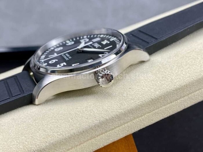 MFactory IWC Pilot Mark IW328201 40mm Steel Rubber Strap Arabic Numerals Black Dial 4 Super Clone Watch,Clean Factory Watch