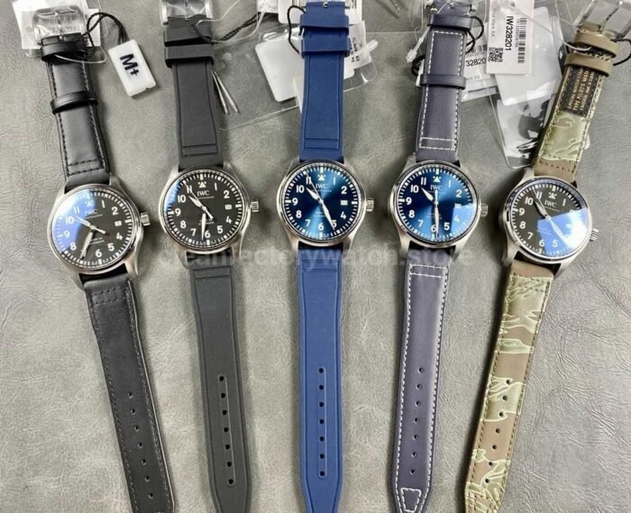 MFactory IWC Pilot Mark IW328203 40mm Steel Rubber Strap Arabic Numerals Blue Dial 5 Super Clone Watch,Clean Factory Watch