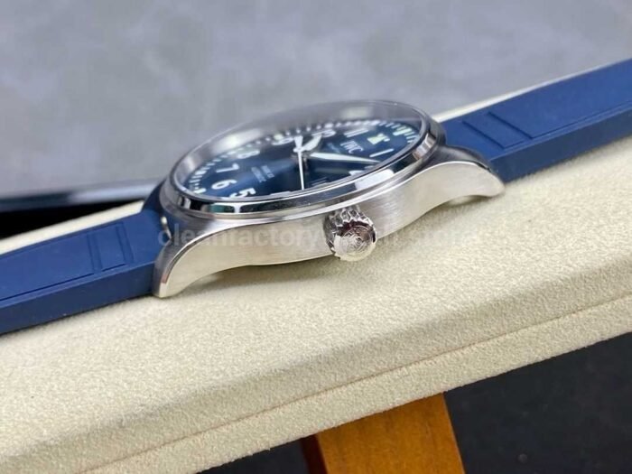 MFactory IWC Pilot Mark IW328203 40mm Steel Rubber Strap Arabic Numerals Blue Dial 9 Super Clone Watch,Clean Factory Watch